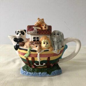 Vintage Noah's Ark Teapot - Christian Religious Decor